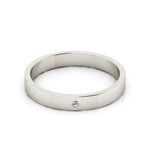 Platinum 3mm flat diamond wedding band - DELLAFORA