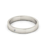 Platinum 3mm flat diamond wedding band - DELLAFORA