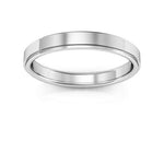 Platinum 3mm flat edge design comfort fit wedding band - DELLAFORA