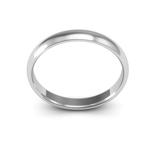 Platinum 3mm half round comfort fit wedding band - DELLAFORA