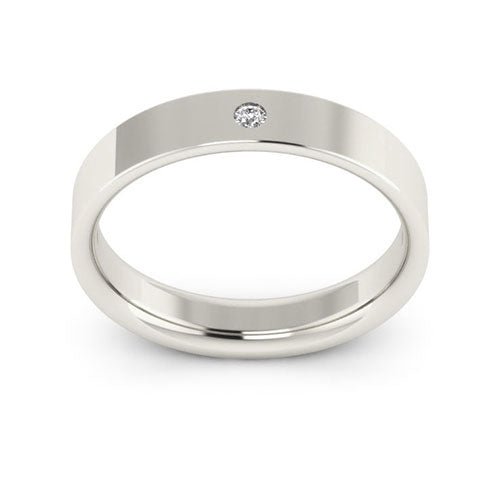 Platinum 4mm flat comfort fit diamond wedding band - DELLAFORA