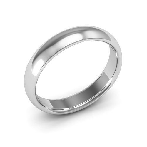 Platinum 4mm half round comfort fit wedding band - DELLAFORA