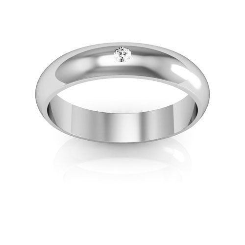 Platinum 4mm half round diamond wedding band - DELLAFORA