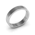 Platinum 4mm heavy weight flat wedding band - DELLAFORA