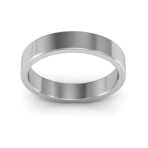 Platinum 4mm heavy weight flat wedding band - DELLAFORA