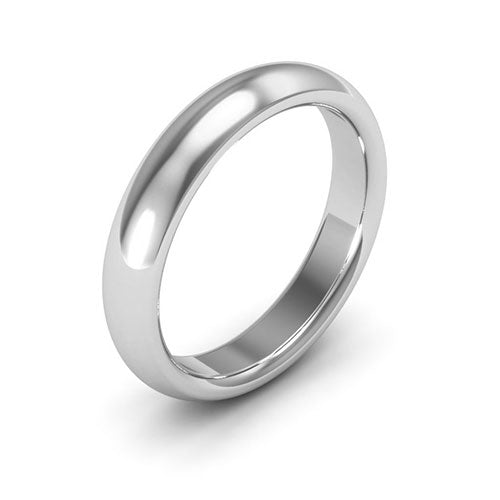 Platinum 4mm heavy weight half round comfort fit wedding band - DELLAFORA