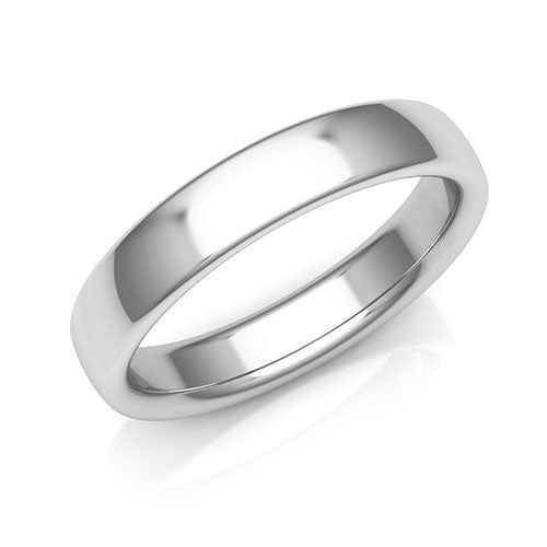 Platinum 4mm low dome comfort fit wedding band - DELLAFORA