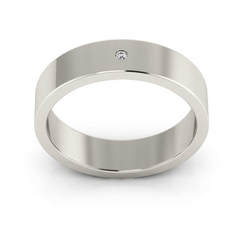 Platinum 5mm flat diamond wedding band - DELLAFORA