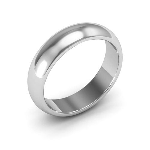 Platinum 5mm heavy weight half round wedding band - DELLAFORA