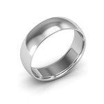 Platinum 6mm half round comfort fit wedding band - DELLAFORA