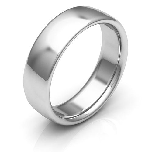 Platinum 6mm low dome comfort fit wedding band - DELLAFORA