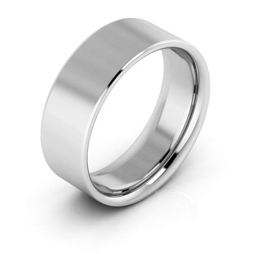 Platinum 7mm flat comfort fit wedding band - DELLAFORA