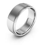 Platinum 7mm flat edge design comfort fit wedding band - DELLAFORA