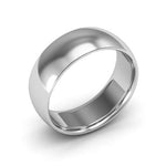 Platinum 7mm half round comfort fit wedding band - DELLAFORA