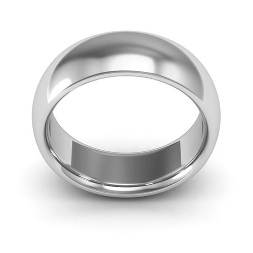 Platinum 7mm heavy weight half round comfort fit wedding band - DELLAFORA