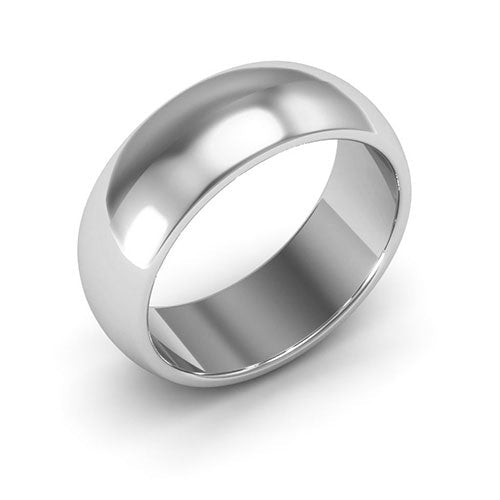 Platinum 7mm heavy weight half round wedding band - DELLAFORA