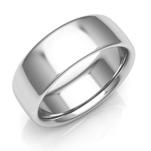 Platinum 7mm low dome comfort fit wedding band - DELLAFORA