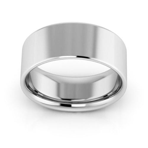 Platinum 8mm flat comfort fit wedding band - DELLAFORA