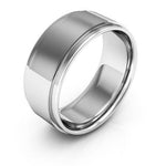 Platinum 8mm flat edge design comfort fit wedding band - DELLAFORA