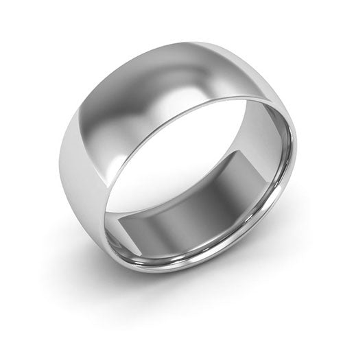 Platinum 8mm half round comfort fit wedding band - DELLAFORA