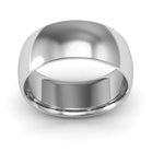 Platinum 8mm half round comfort fit wedding band - DELLAFORA