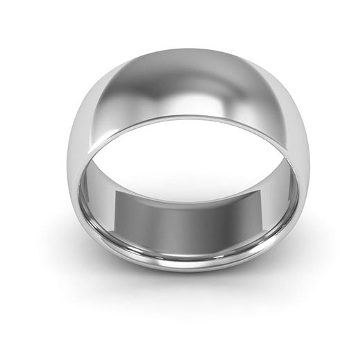 Platinum 8mm half round comfort fit wedding band - DELLAFORA