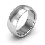 Platinum 8mm heavy weight half round comfort fit wedding band - DELLAFORA