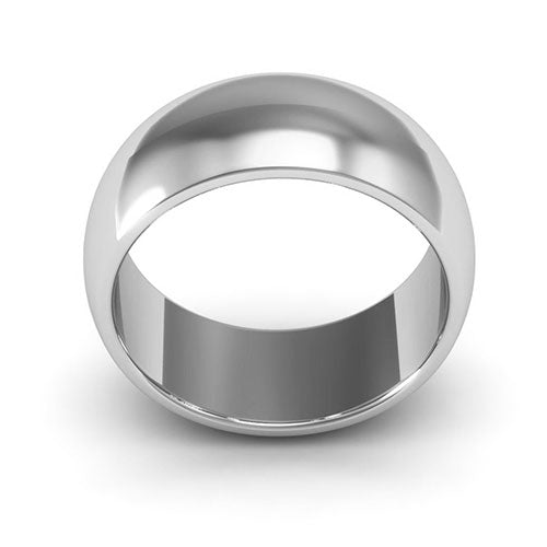 Platinum 8mm heavy weight half round wedding band - DELLAFORA