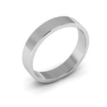 14K White Gold 4mm flat  wedding bands