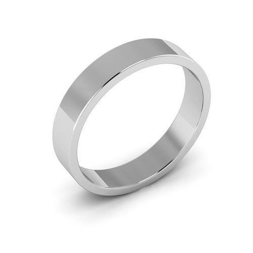 14K White Gold 4mm flat  wedding bands