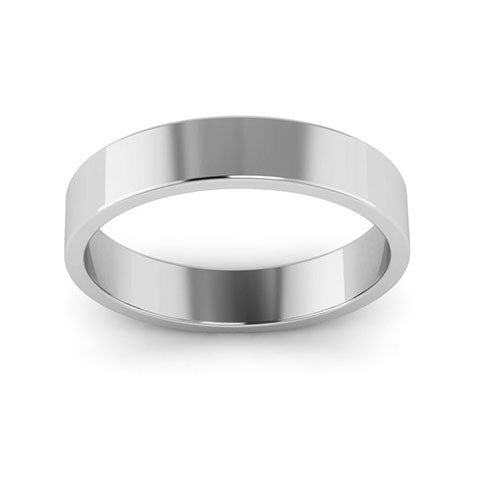 14K White Gold 4mm flat  wedding bands