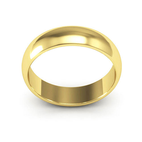 18K Yellow Gold 5mm half round  wedding bands