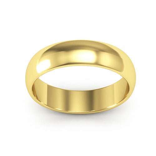 18K Yellow Gold 5mm half round  wedding bands