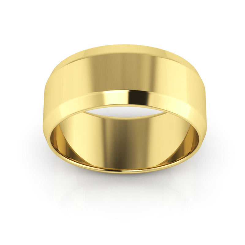 14K Yellow Gold 8mm beveled edge  wedding bands