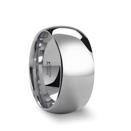 ARLINGTON Domed White Tungsten Ring - 10mm - DELLAFORA