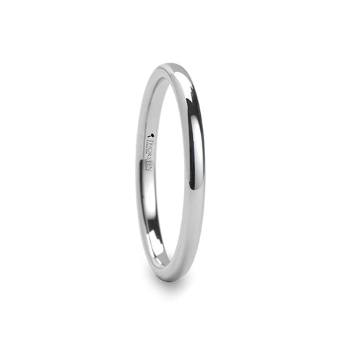 ARLINGTON Domed White Tungsten Ring - 2mm - DELLAFORA