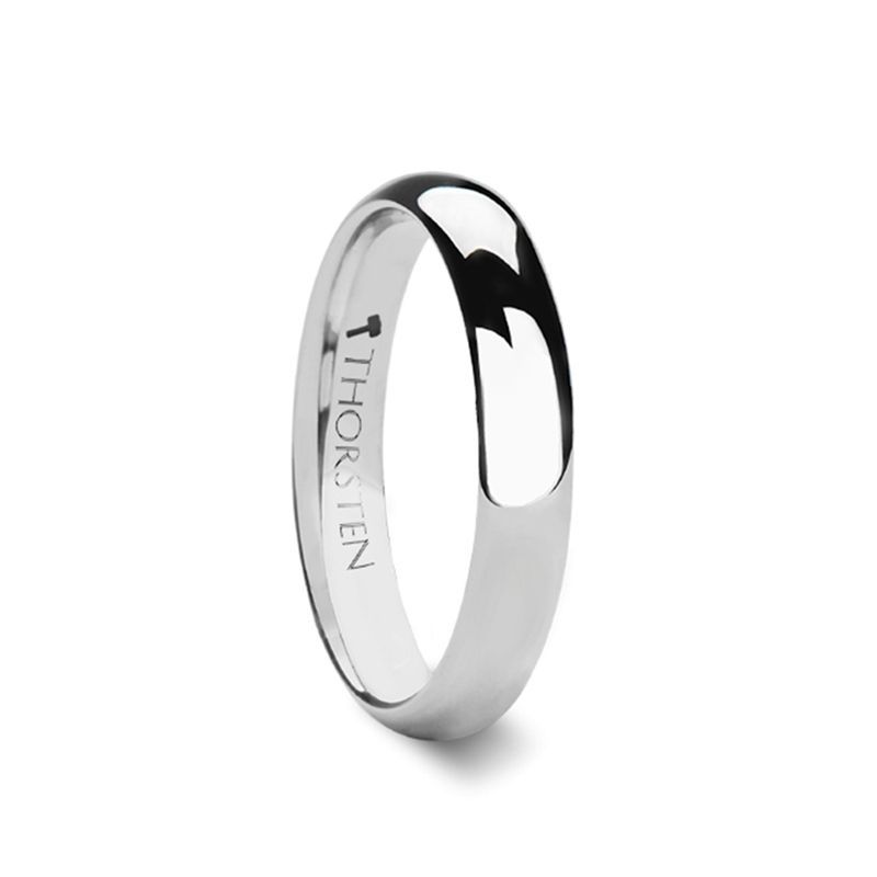 ARLINGTON Domed White Tungsten Ring - 4mm - DELLAFORA