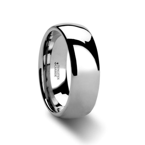 ARLINGTON Domed White Tungsten Ring - 8mm - DELLAFORA