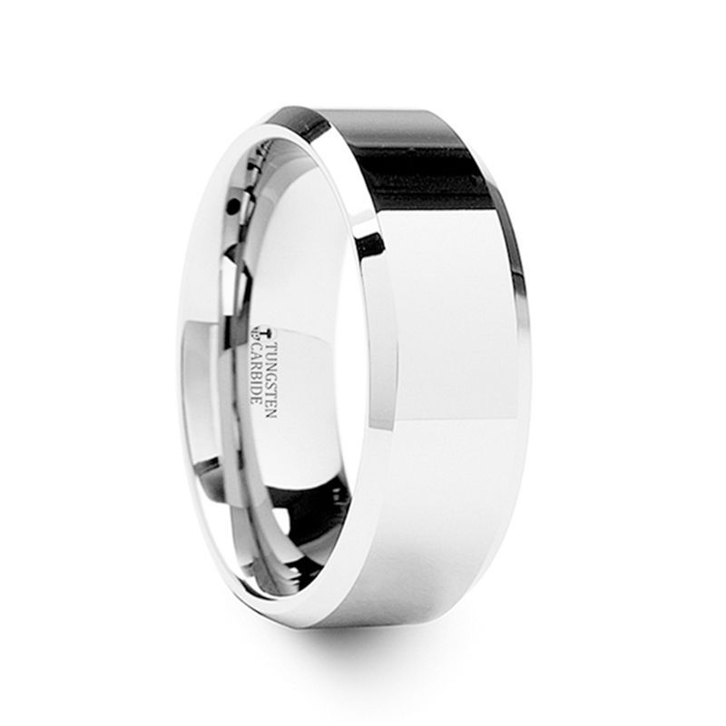 CORINTHIAN Beveled Tungsten Carbide Ring - 8mm - DELLAFORA