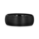 RAIDER Domed Brush Finished Black Tungsten Wedding Band - 8mm - DELLAFORA