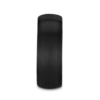 RAIDER Domed Brush Finished Black Tungsten Wedding Band - 8mm - DELLAFORA