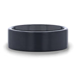 SAN ANTONIO Flat Black Tungsten Carbide Band with Brushed Finish - 8mm - DELLAFORA