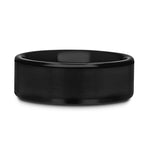 VULCAN Flat Black Tungsten Ring with Brushed Center & Polished Edges - 8mm - DELLAFORA